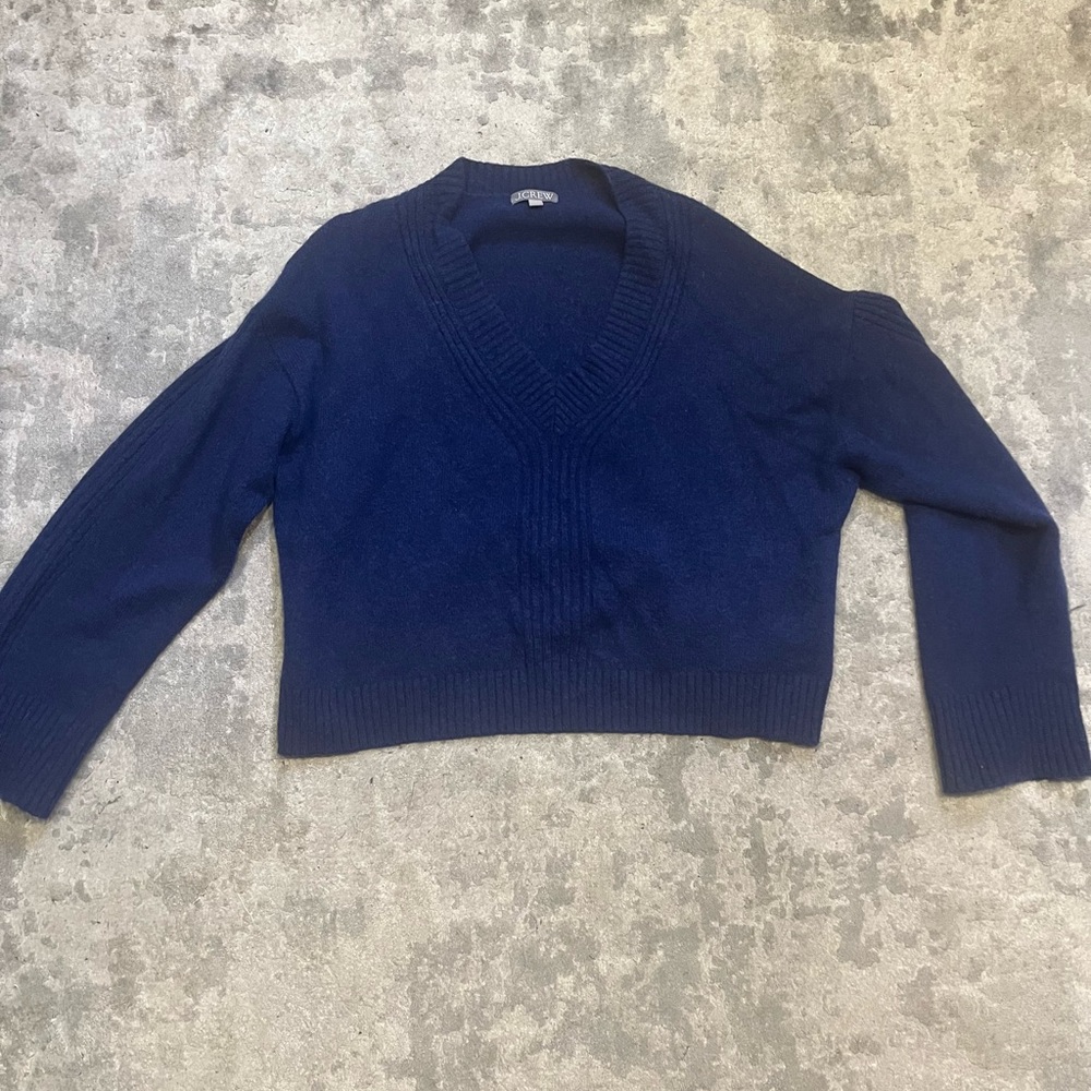 J. Crew Blue V Neck Sweater